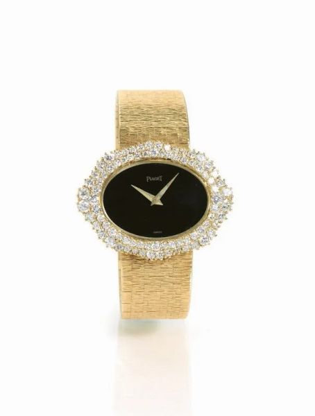  Orologio da polso per signora Piaget, anni '70, in oro giallo, diamanti e   