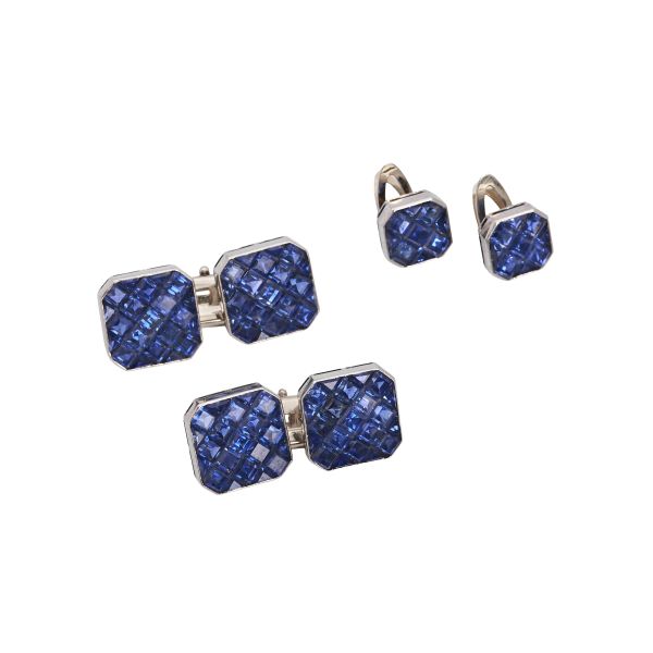 



SAPPHIRE TUXEDO SET IN 18KT WHITE GOLD