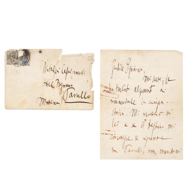 Mussolini, Benito. Lettera autografa firmata