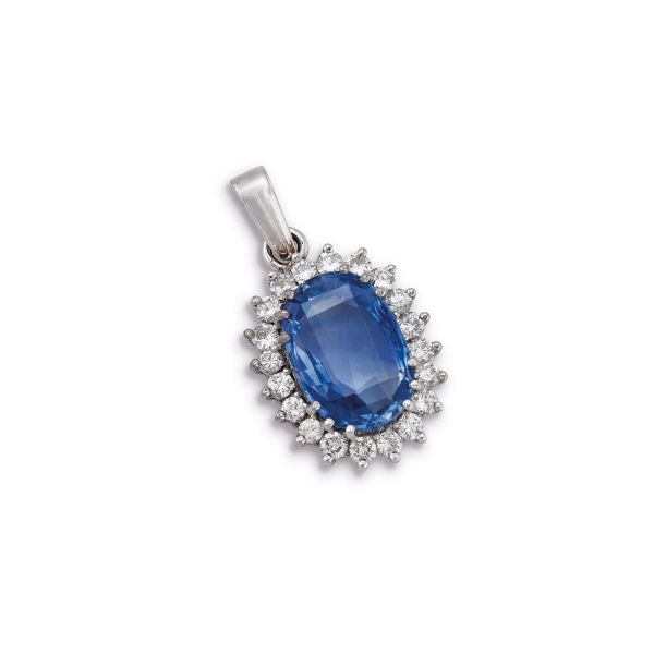 



CEYLON SAPPHIRE AND DIAMOND PENDANT