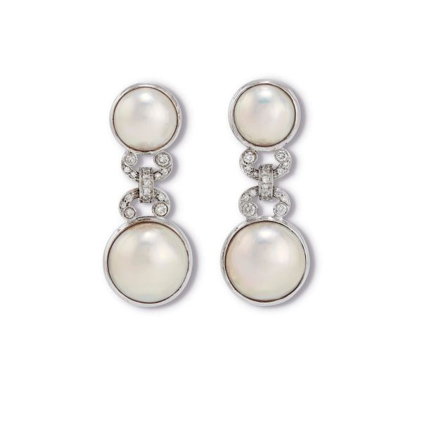 



ILLARIO PEARL AND DIAMOND CLIP EARRINGS IN 18KT WHITE GOLD