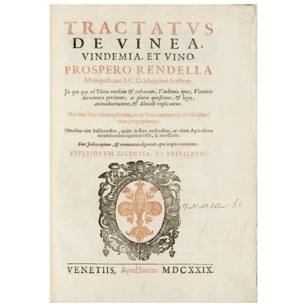 First edition of a scarce work on viticulture and wine in Southern Italy