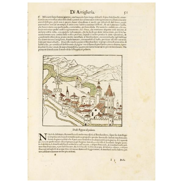 Capo Bianco, Alessandro. Corona e palma militare di artiglieria. Venezia, Rampazetto, 1598.