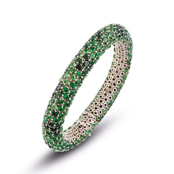 



TSAVORITE TUBOLAR BRACELET IN 18KT WHITE GOLD