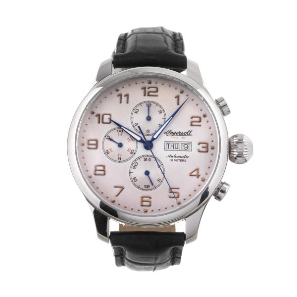 INGERSOLL REF. IN3900 APACHE     DAY-DATE STAINLESS STEEL WRISTWATCH