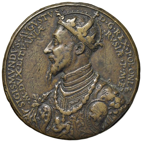SIGISMONDO II AUGUSTO JAGELLONE (1520-1572) RE DI POLONIA E GRANDUCA DI LITUANIA. MEDAGLIA SENZA DATA OPUS GIAN JACOPO CARAGLO (1500-1565)