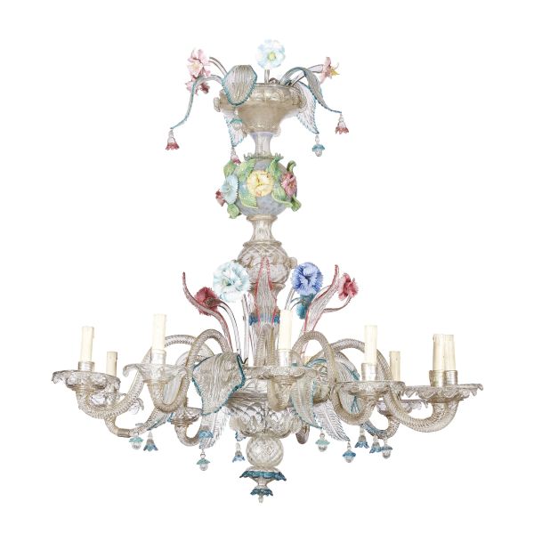 A MURANO GLASS CHANDELIER, EARLY 20TH CENTURY