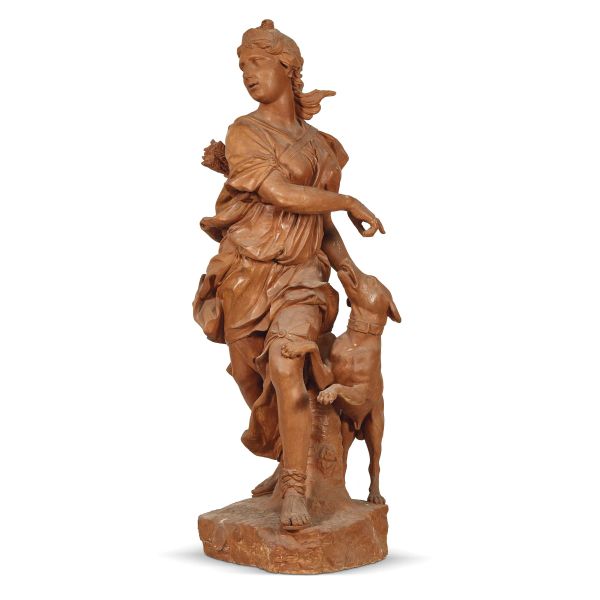 Bernardino Cametti - Attribuited to Bernardino Cametti (Rome 1669 - 1736), Hunter Diane, terracotta, 178x88x85 cm