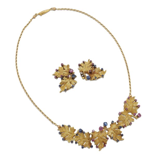 Buccellati - BUCCELLATI SAPPHIRE AND RUBY NECKLACE IN 18KT TWO TONE GOLD