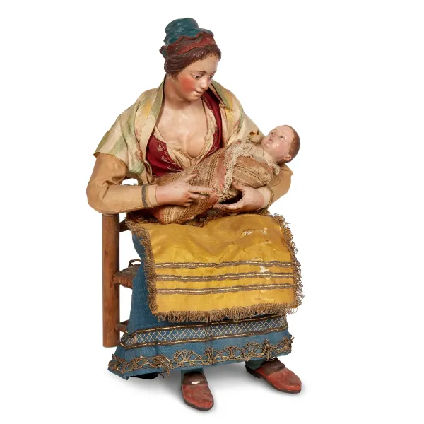 



GIOVANE MADRE CON PICCOLO (LATTANTE), NAPOLI, SECOLO XVIII 