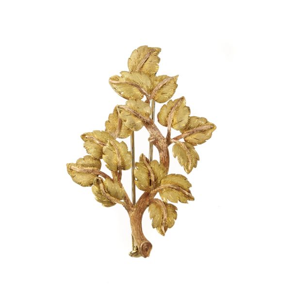 



BRUNCH-SHAPED BROOCH IN 18KT ROSE AND YELLOW GOLD