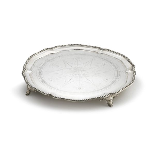  A STERLING SILVER SALVER, LONDON, 1768