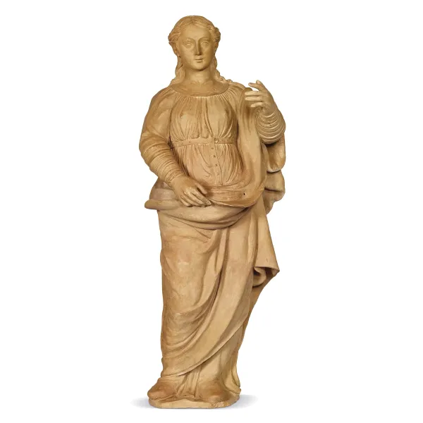 Tuscan school, 16th century, a female figure, terracotta