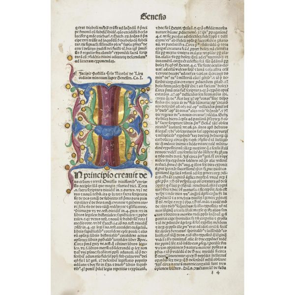 Nicola di Lira. Primus prologus … de comendatione sacre scripture in generali. [Venezia, Ottaviano Scoto, 1488].