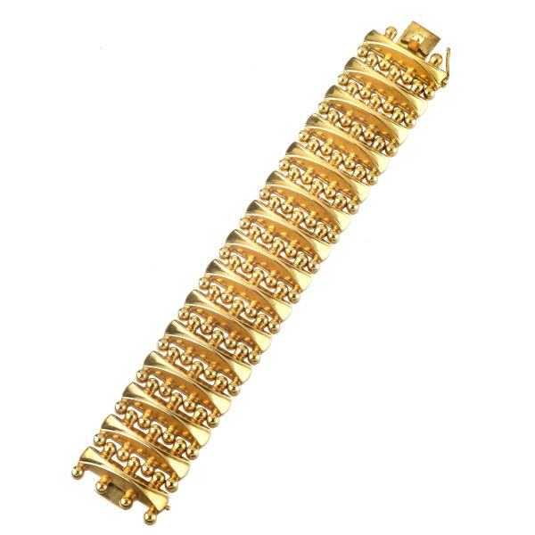 WIDE-BAND BRACELET IN 18KT YELLOW GOLD