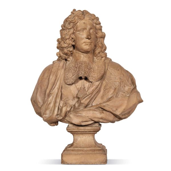 After Nicolas Coustou, late 18th century, bust of Jean-Baptiste Colbert, terracotta