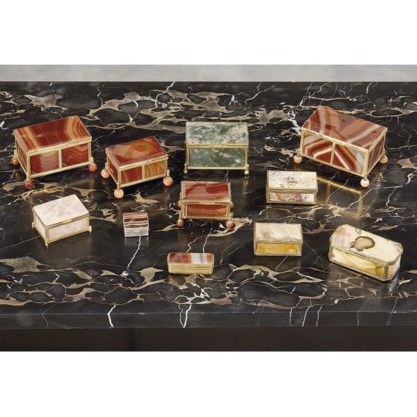 ELEVEN TUSCAN BOXES, 19TH CENTURY