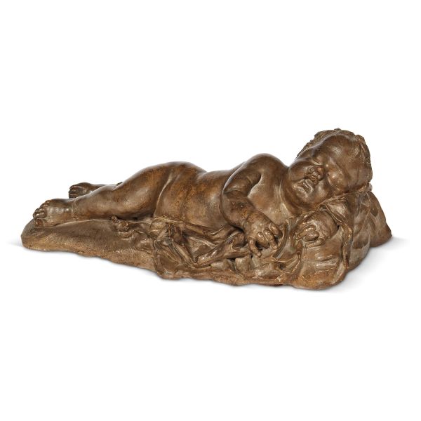 



Rome, 17th century, Sleeping putto, patinated terracotta 