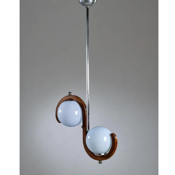 



CEILING LAMP, METAL STRUCTURE, LIGHT BLUE GLASS LAMPSHADES 