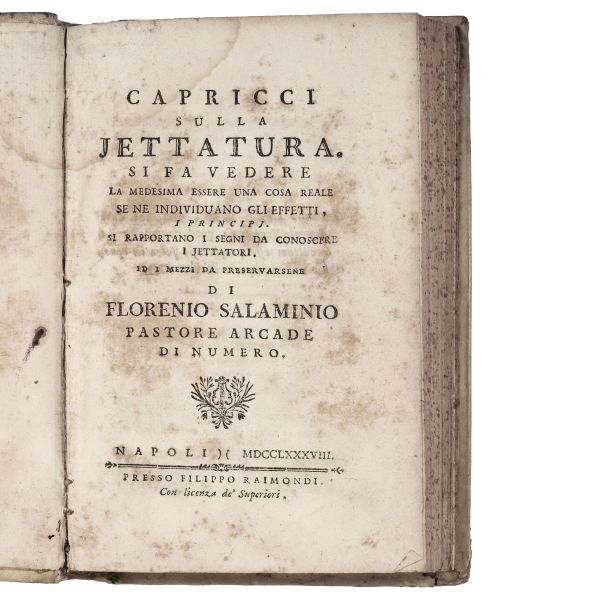 Giovanni Leonardo Marugj - (Napoli)   Marugj, Giovan Leonardo.   Capricci sulla jettatura  . Napoli, presso Filippo Raimondi, 1788.