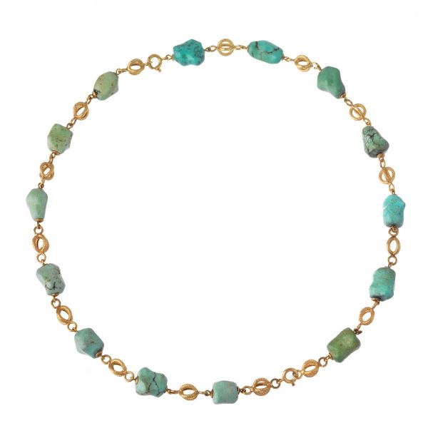 



TURQUOISE NECKLACE IN 14KT YELLOW GOLD