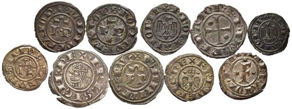ZECCHE VARIE FEDERICO II (1197-1250) SESSANTATRE MONETE DI MISTURA