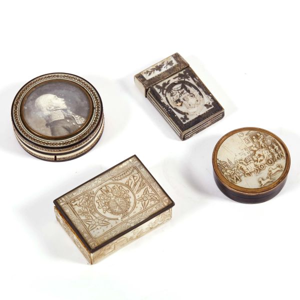 AN ASSORTMENT OF FOUR LITTLE FRENCH CASES, 19TH CENTURY