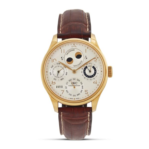 IWC PORTOGUESE QUANTIEME PERPETUEL REF. 502107 YELLOW GOLD WRISTWATCH, 2004