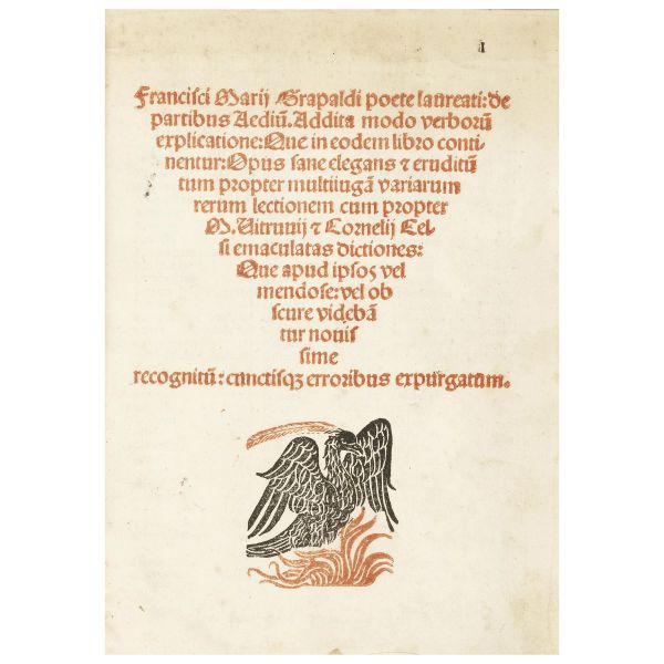 Grapaldi, Francesco Maria. De Partibus Aedium. Venezia, Bindoni, 1517.