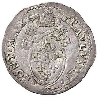 PAOLO III (ALESSANDRO FARNESE 1534 - 1549), MEZZO PAOLO O MEZZO BIANCO O CARLINO