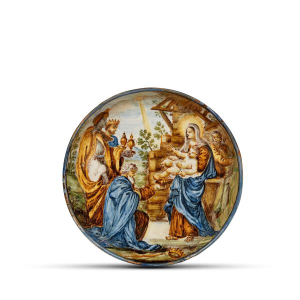 DUE PIATTI E UN PIATTELLO, CASTELLI, FINE SECOLO XVIII-INIZIO XIX