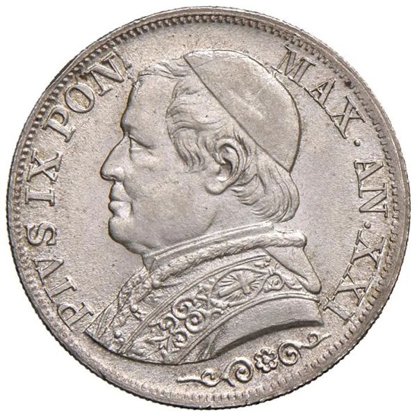      ROMA STATO PONTIFICIO PIO IX (1846-1870) LIRA 1866 an. XXI  