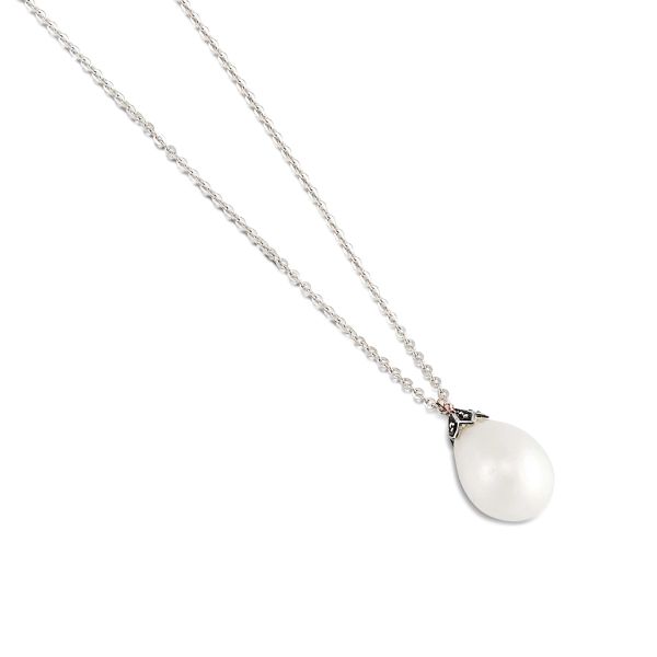 



NATURAL PEARL DROP NECKLACE IN 18KT WHITE GOLD
