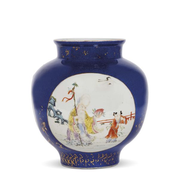 A VASE WITH SHOULAO, CHINA, QING DYNASTY, 20TH CENTURY