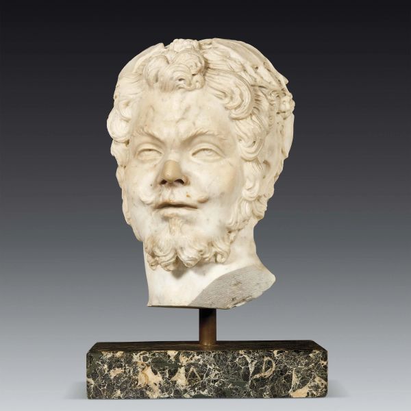 



Roman sculptor, 17th century, Head of a Silenus, marble 
