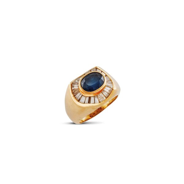 



SAPPHIRE AND DIAMOND RING IN 18KT YELLOW GOLD