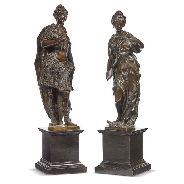 Tiziano Aspetti (Padova, 1559 – Pisa, 1606), Fortitude and Faith, circa 1590-1600, bronze on a wooden  [..]