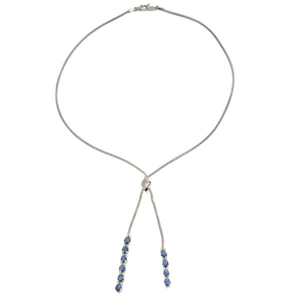 



SAPPHIRE PENDANT NECKLACE IN 18KT WHITE GOLD