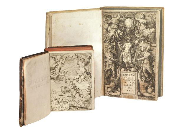 (Storia)   Lotto di quattro testi di storia in due volumi. XVI-XVII secolo.