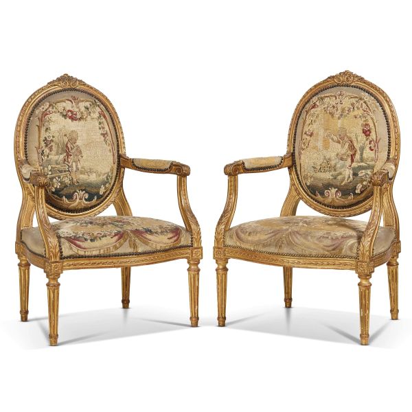A FRENCH SOFA AND FOUR ARMCHAIRS, SECOND HALF 18TH CENTURY
