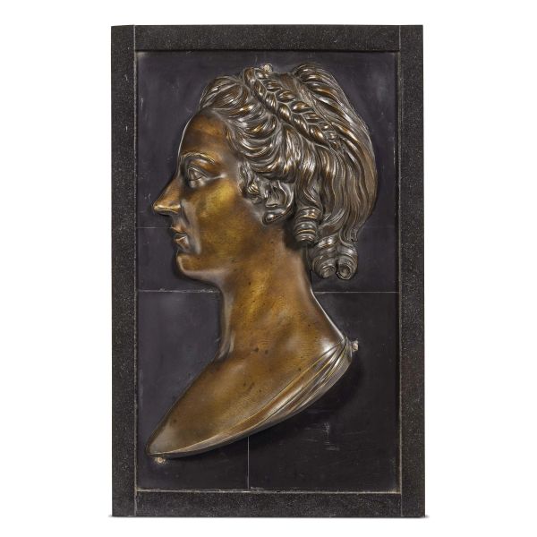 A BRONZE RELIEF ON MARBLE, LATE 18TH CENTURY