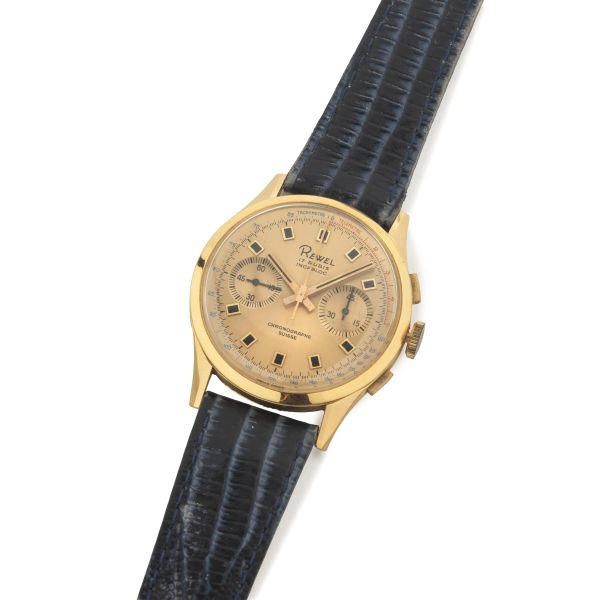 



REWEL YELLOW GOLD AND METAL CHRONOGRAPH 