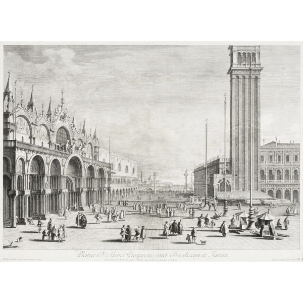 Canal, Antonio detto Canaletto. Platea D. Marci prospectus inter Basilicam et Turrim. Venezia, Furlanetto, 1780.