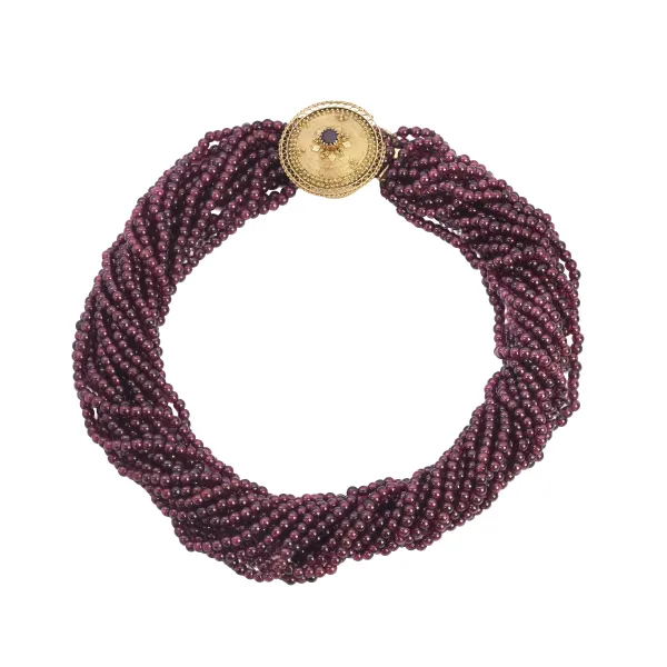 



GARNET TORCHON NECKLACE IN 18KT YELLOW GOLD 