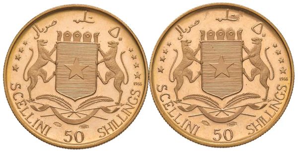 SOMALIA. DUE MONETE DA 50 SCELLINI 1965