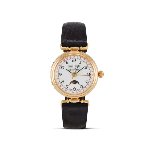 



LUCIEN ROCHAT LADY CALENDAR AND MOON PHASES YELLOW GOLD WRISTWATCH