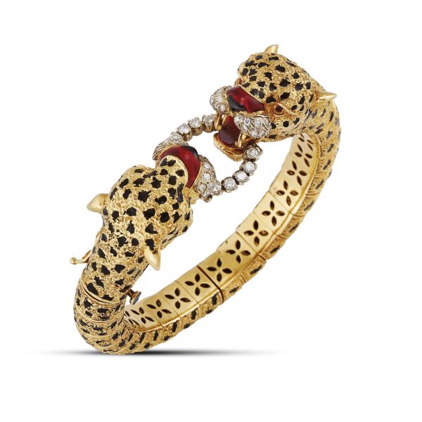 



FRASCAROLO LEOPARD BANGLE BRACELET IN 18KT TWO TONE GOLD