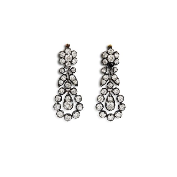 DIAMOND DROP EARRINGS IN GOLD AND SILVER