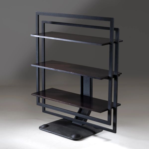 



TABLE-BOOKCASE, METAL AND WOODEN STRUCTURE 