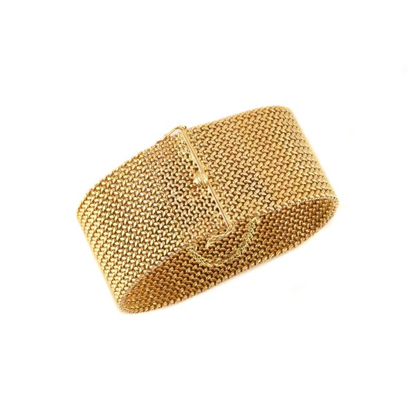 WOVEN KNITTED BRACELET IN 18KT YELLOW GOLD